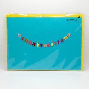 Congratulations Colorful Banner Embellishment Papyrus Card